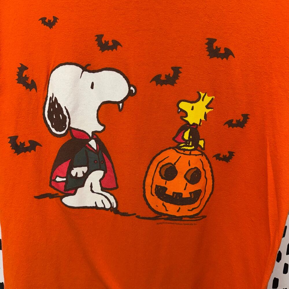 Vintage Snoopy Halloween Y2K T Shirt Peanuts small Orange Vtg 2000s - Picture 3 of 6